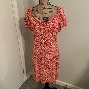 B.O.G. Collective Floral Drape Neck Dress Size Medium NWOT